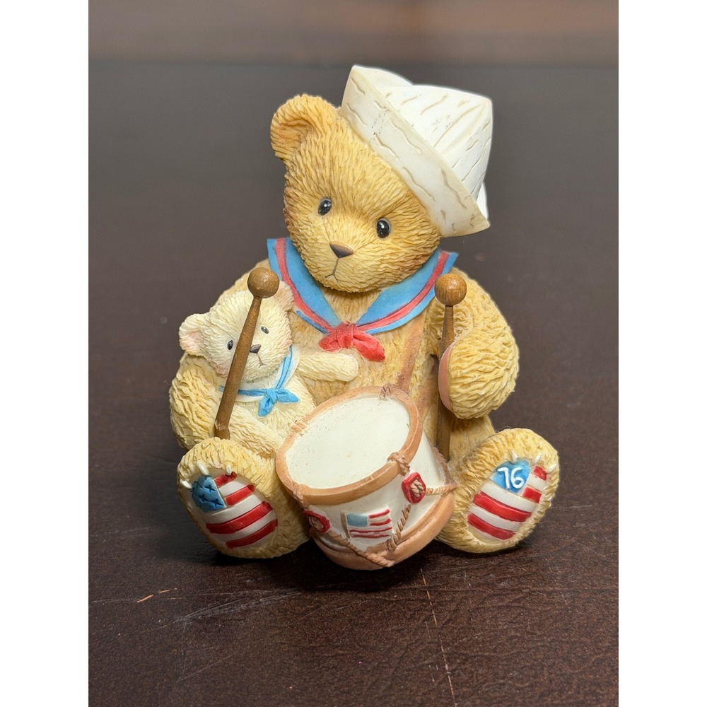Cherished Teddies Gregory 10th Anniversary Sailor Bear Drum Figurine 105385